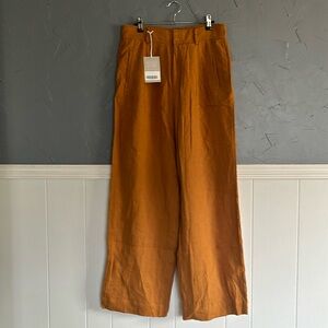 NWT Everlane linen way high drape pants, size 8